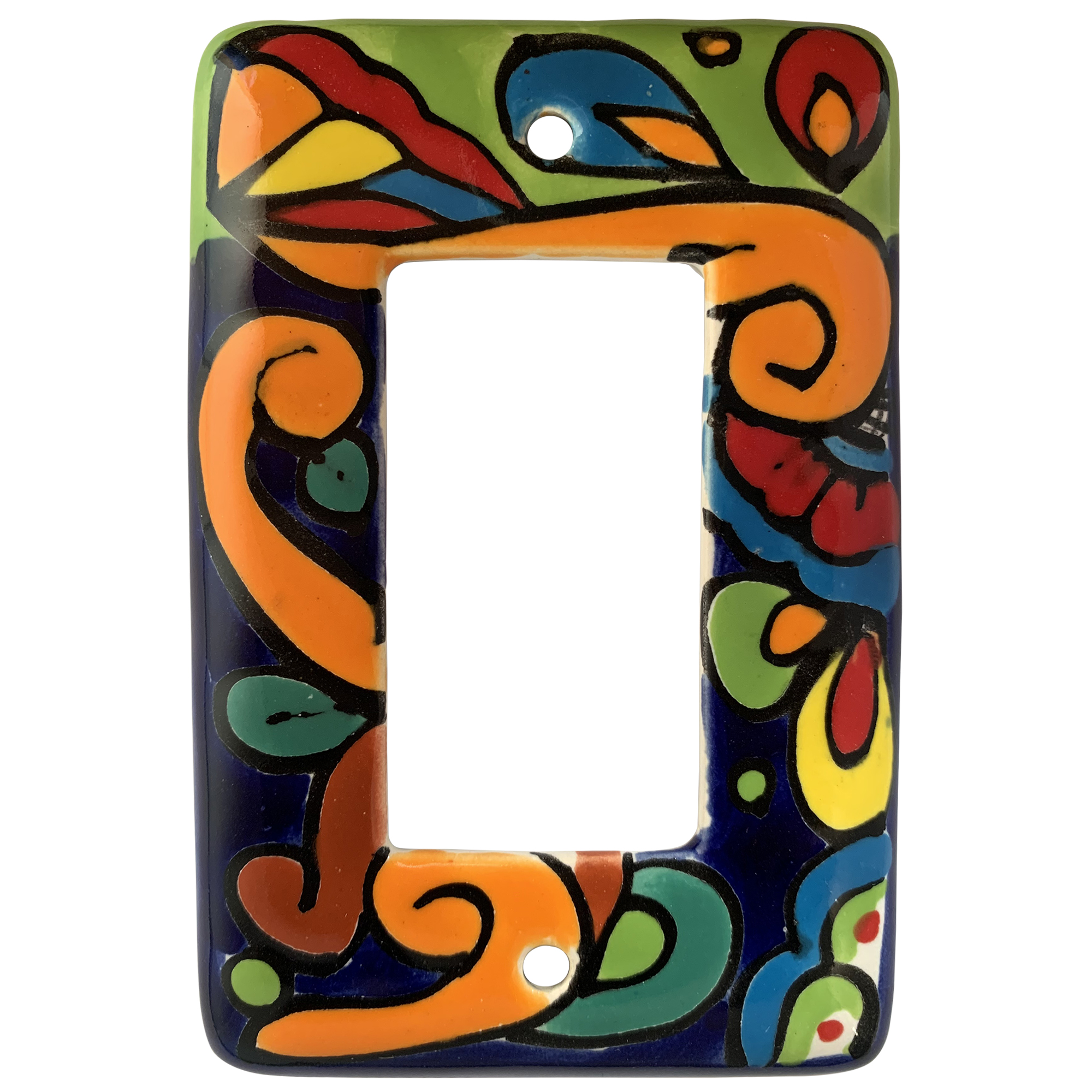 TalaMex Rainbow GFI/Rocker Mexican Talavera Ceramic Switch Plate