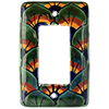 TalaMex Green Peacock GFI/Rocker Mexican Talavera Ceramic Switch Plate