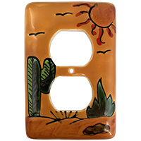 TalaMex Desert Outlet Mexican Talavera Ceramic Switch Plate