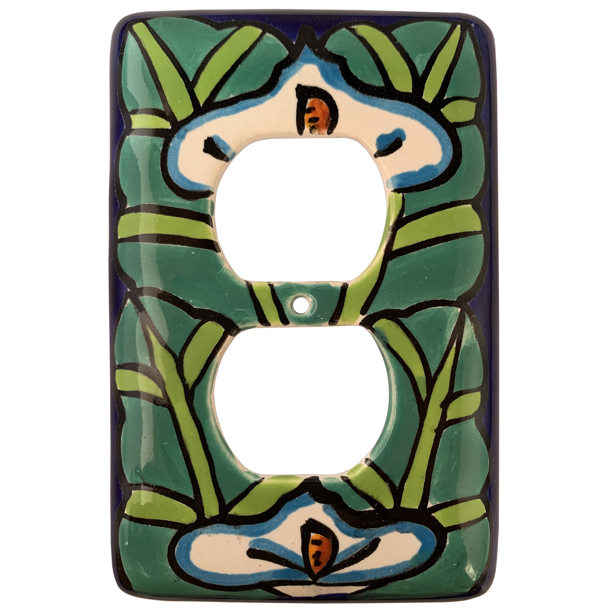 TalaMex Lily Outlet Mexican Talavera Ceramic Switch Plate