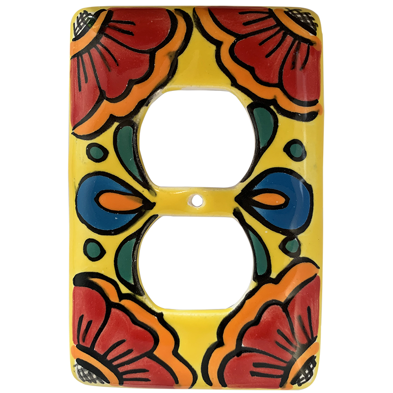 TalaMex Canary Talavera Outlet Switch Plate