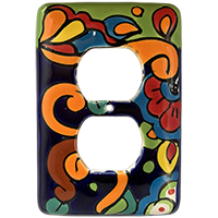 TalaMex Rainbow Outlet Mexican Talavera Ceramic Switch Plate