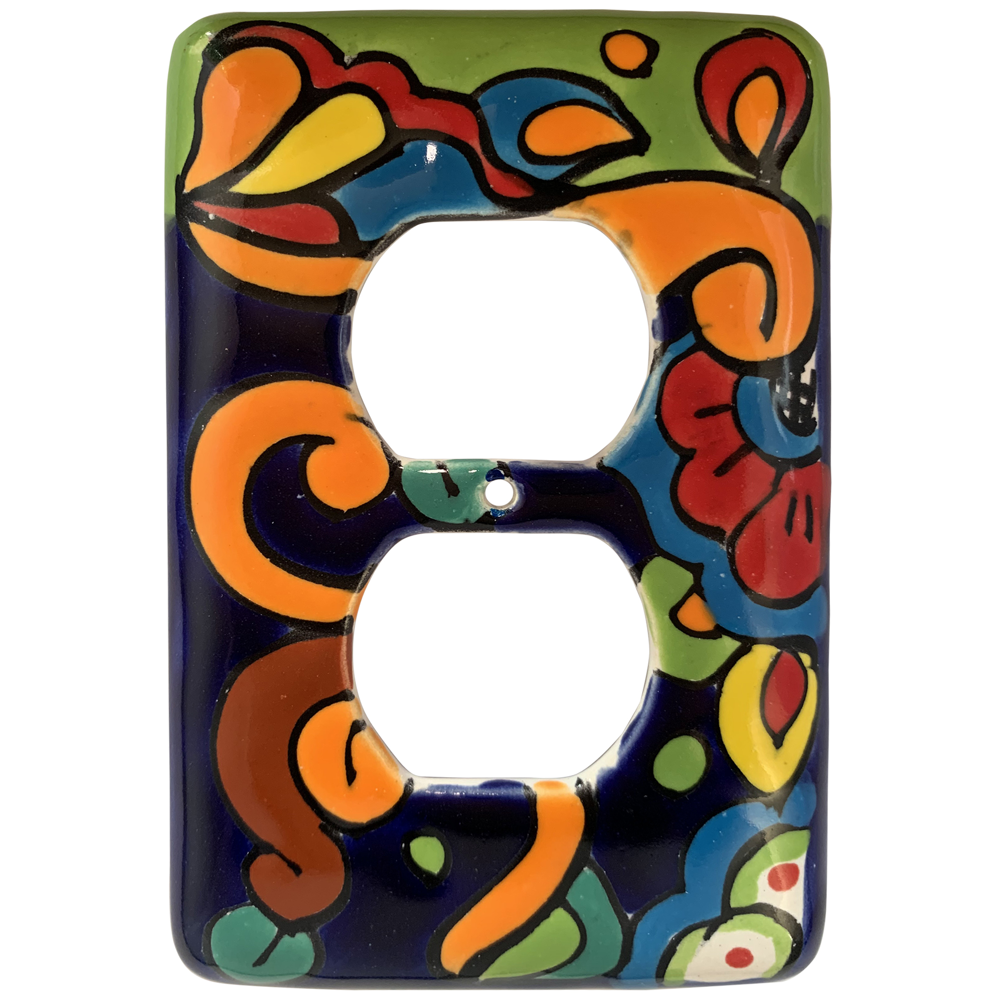 TalaMex Rainbow Outlet Mexican Talavera Ceramic Switch Plate