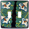 TalaMex Lily Double Toggle Mexican Talavera Ceramic Switch Plate