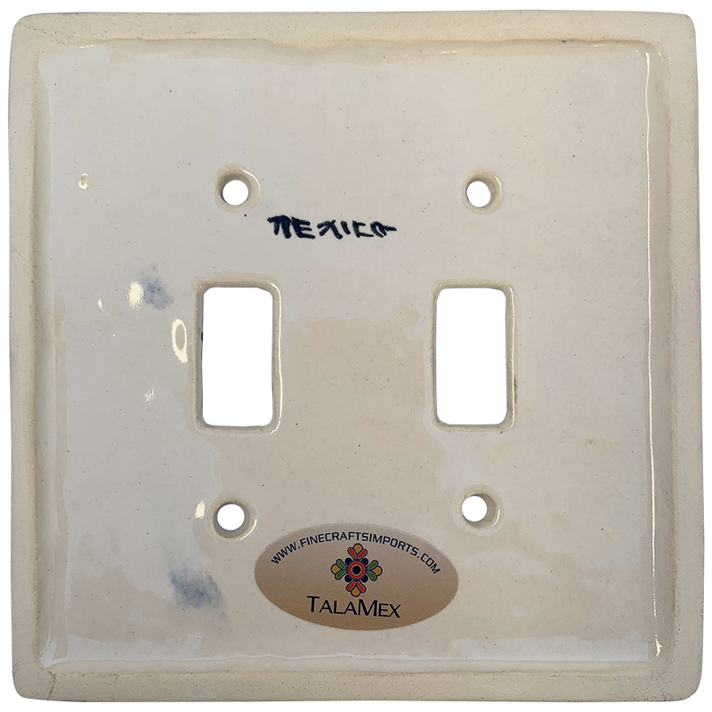 TalaMex Lily Double Toggle Mexican Talavera Ceramic Switch Plate Details