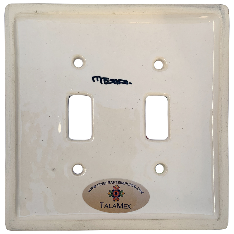 TalaMex Rainbow Double Toggle Mexican Talavera Ceramic Switch Plate Details