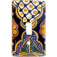 TalaMex Amapola Single Toggle Mexican Talavera Ceramic Switch Plate