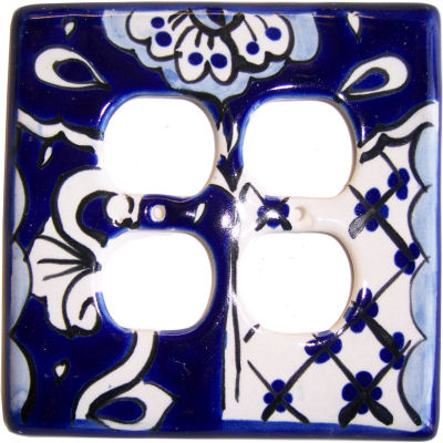TalaMex Traditional Talavera Double Outlet Switch Plate