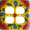 TalaMex Canary Double Outlet Mexican Talavera Ceramic Switch Plate