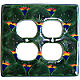 TalaMex Green Peacock Double Outlet Mexican Talavera Ceramic Switch Plate