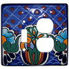 TalaMex Blue Mesh Toggle-Outlet Mexican Talavera Ceramic Switch Plate