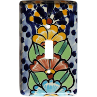 TalaMex Clavel Single Toggle Mexican Talavera Ceramic Switch Plate