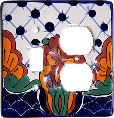 TalaMex Turtle Talavera Toggle-Outlet Switch Plate