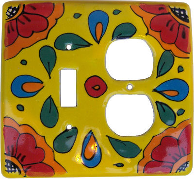 TalaMex Canary Talavera Toggle-Outlet Switch Plate