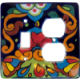 TalaMex Rainbow Toggle-Outlet Mexican Talavera Ceramic Switch Plate