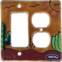 TalaMex Desert GFI/Rocker-Outlet Mexican Talavera Ceramic Switch Plate