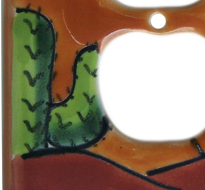 Desert Talavera Decora-Outlet Switch Plate Close-Up