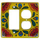 TalaMex Canary GFI/Rocker-Outlet Mexican Talavera Ceramic Switch Plate