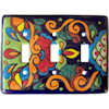 Rainbow Talavera Triple Toggle Switch Plate