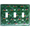 Peacock Talavera Triple Toggle Switch Plate