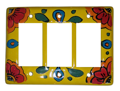 Canary Talavera Triple Decora Switch Plate