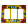 TalaMex Canary Triple GFI/Rocker Mexican Talavera Ceramic Switch Plate