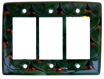 Peacock Talavera Triple Decora Switch Plate