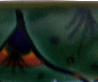 TalaMex Green Peacock Triple GFI/Rocker Mexican Talavera Ceramic Switch Plate Close-Up