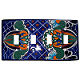 Blue Mesh Talavera Quadruple Toggle Switch Plate