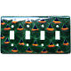 TalaMex Green Peacock Quadruple Toggle Mexican Talavera Ceramic Switch Plate