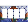 TalaMex Turtle Quadruple GFI/Rocker Mexican Talavera Ceramic Switch Plate