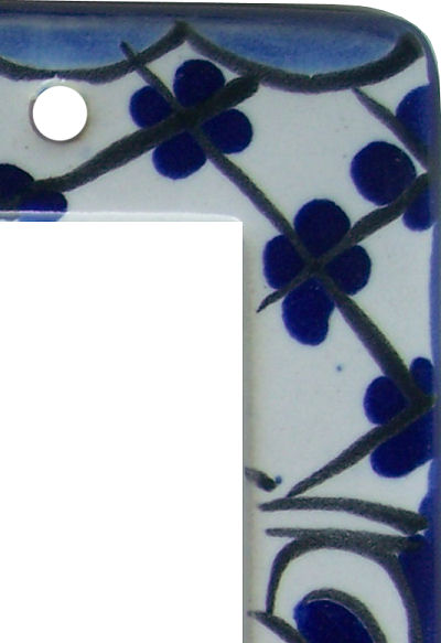 TalaMex Traditional Quadruple GFI/Rocker Mexican Talavera Ceramic Switch Plate Close-Up