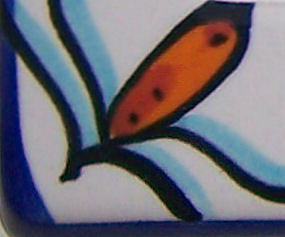 TalaMex Lily Quadruple GFI/Rocker Mexican Talavera Ceramic Switch Plate Close-Up