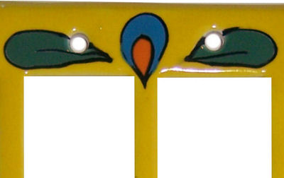 TalaMex Canary Talavera Quadruple Decora Switch Plate Close-Up