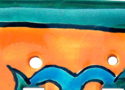 TalaMex Liz Double Toggle Mexican Talavera Ceramic Switch Plate Close-Up