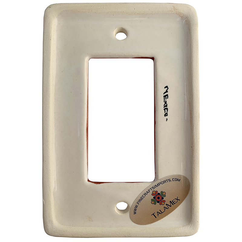 TalaMex Terracotta GFI/Rocker Mexican Talavera Ceramic Switch Plate Details