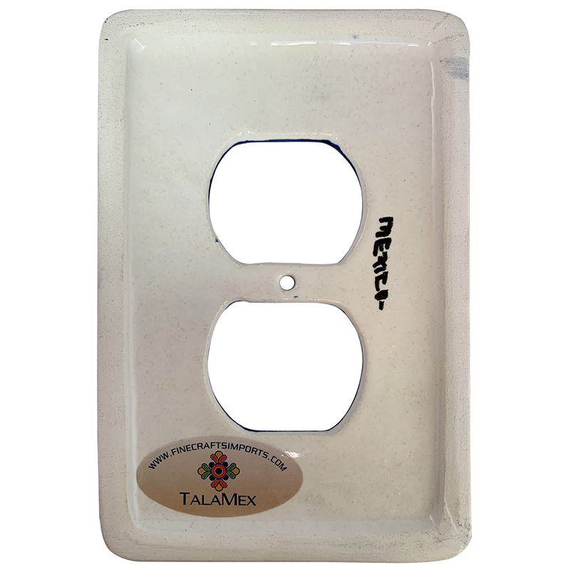 TalaMex Cobalt Blue Outlet Mexican Talavera Ceramic Switch Plate Details
