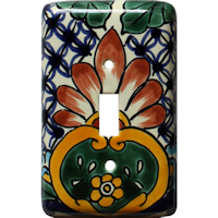 TalaMex Begonia Single Toggle Mexican Talavera Ceramic Switch Plate