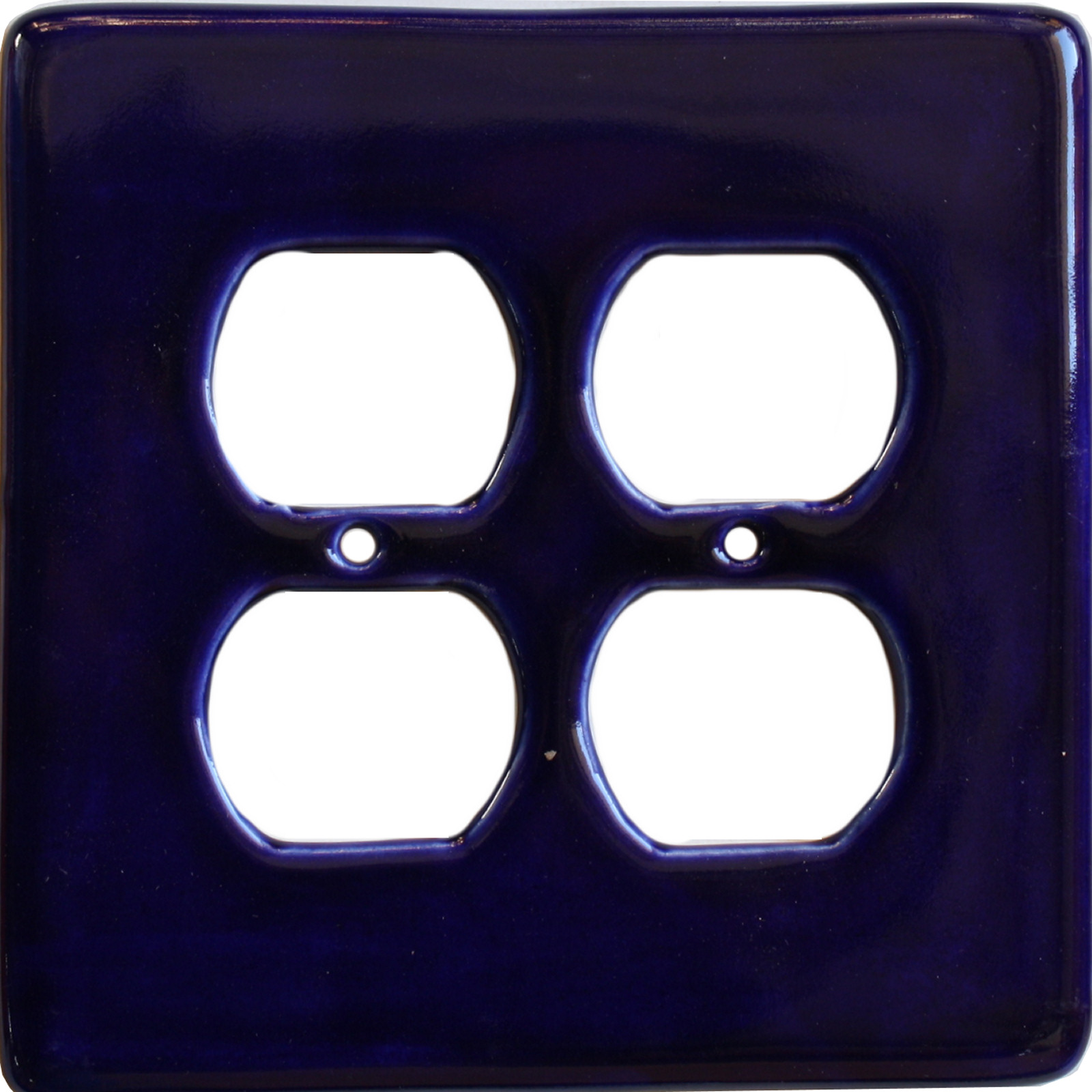 TalaMex Cobalt Blue Double Outlet Mexican Talavera Ceramic Switch Plate