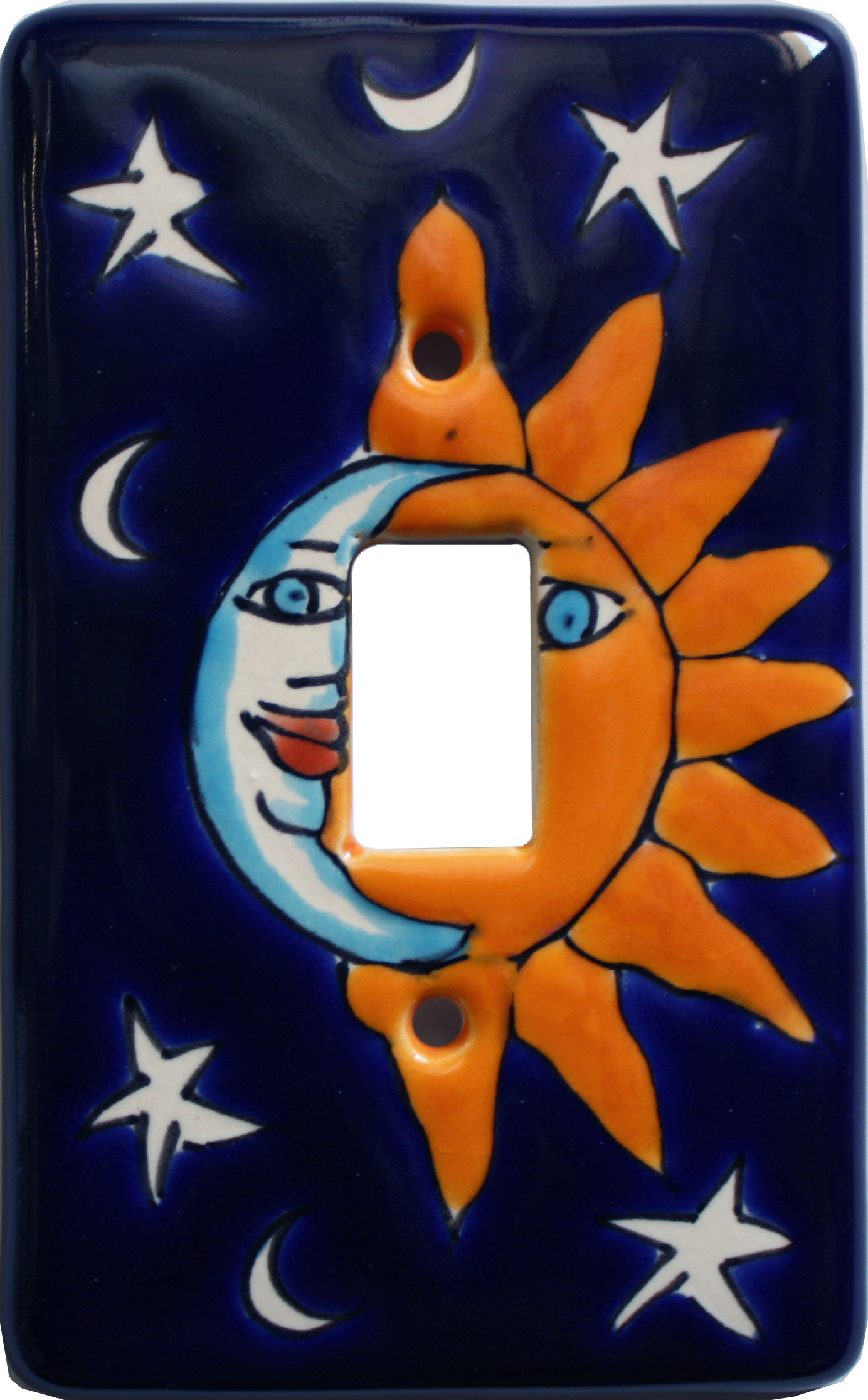 TalaMex Eclipse Single Toggle Mexican Talavera Ceramic Switch Plate