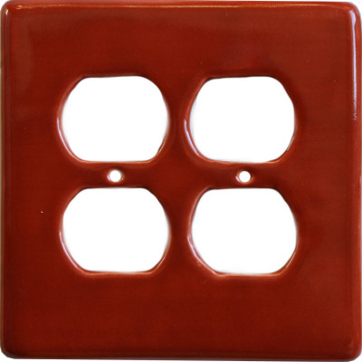 TalaMex Terracotta Double Outlet Mexican Talavera Ceramic Switch Plate
