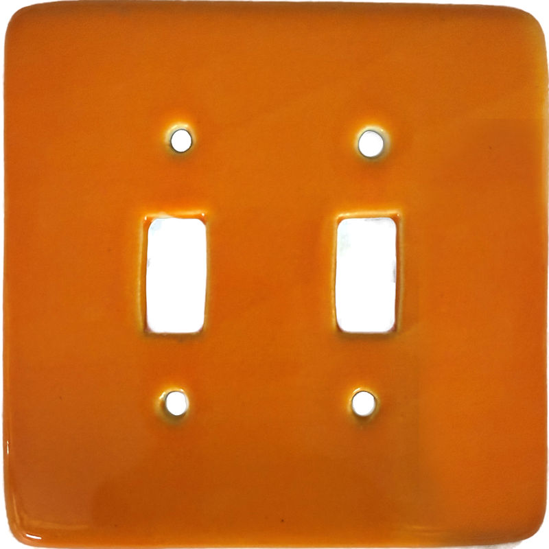 TalaMex Yellow Double Toggle Mexican Talavera Ceramic Switch Plate