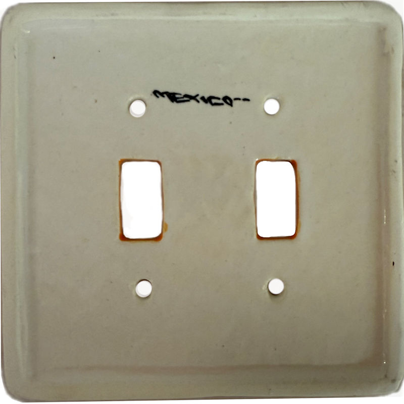 TalaMex Yellow Double Toggle Mexican Talavera Ceramic Switch Plate Details