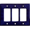 TalaMex Cobalt Triple GFI/Rocker Mexican Talavera Ceramic Switch Plate