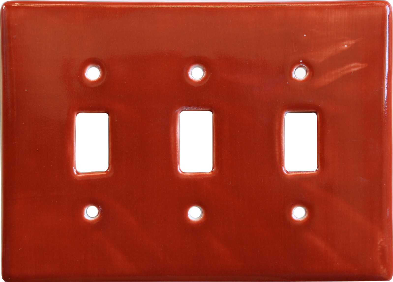 TalaMex Terracotta Triple Toggle Mexican Talavera Ceramic Switch Plate