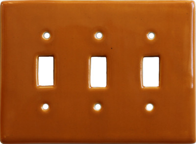 TalaMex Yellow Triple Toggle Mexican Talavera Ceramic Switch Plate