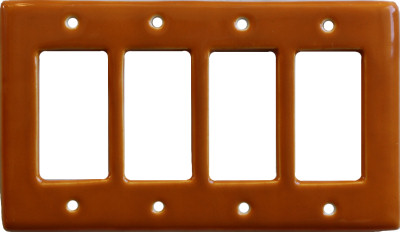 TalaMex Yellow Quadruple GFI/Rocker Mexican Talavera Ceramic Switch Plate