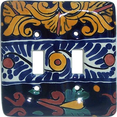 Double Toggle Marigold Talavera Ceramic Switch Plate
