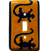 TalaMex Lizard Single Toggle Mexican Talavera Ceramic Switch Plate