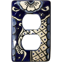 TalaMex Traditional Outlet Mexican Talavera Ceramic Switch Plate